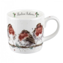Royal Worcester Wrendale Designs Rockin Robins Fine Bone China Mug, 0,31 l